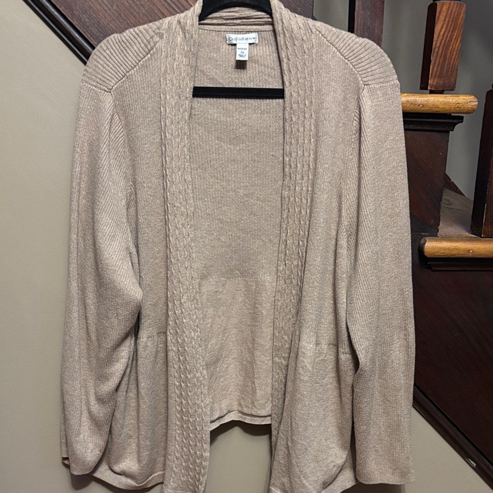 Croft & Barrow Women's Tan Open-Front Cardigan